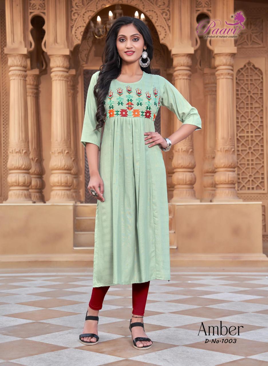 Amber By Paavi 1001-1006 Designer Kurtis Catalog